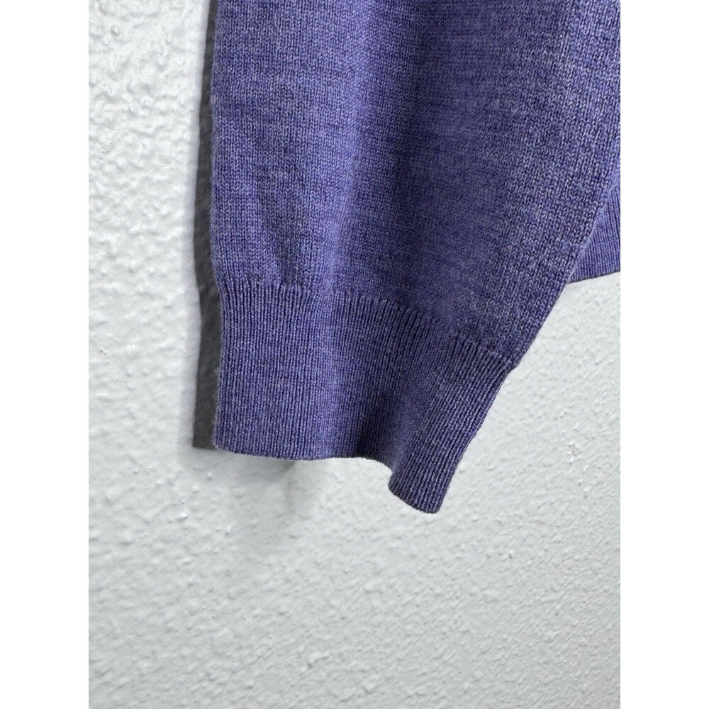 Brooks Brothers 346 Sweater Men’s M Purple Merino Wool V Neck Pullover Academia - Picture 8 of 16